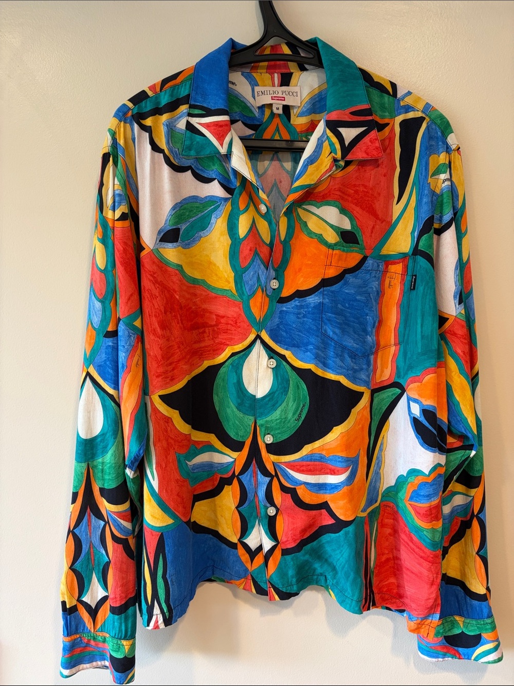 Supreme Emilio Pucci Collab Multicolor Abstract Silk Button-Up Shirt